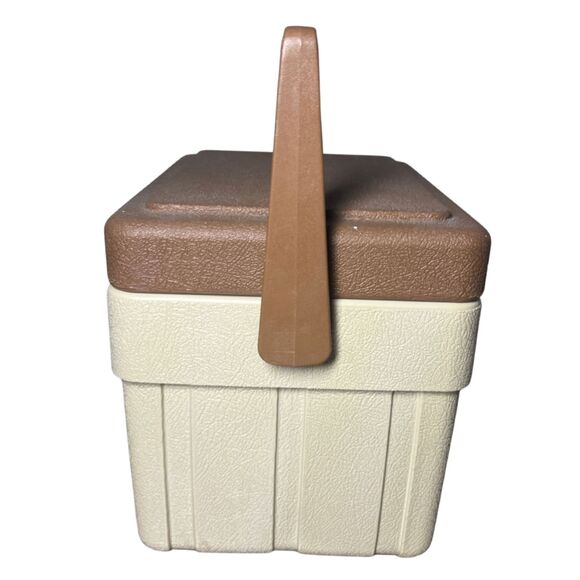 Vintage Igloo Roadster Lunch Cooler Box / Ice Chest w/ Tray Lid Retro Brown Tan - Picture 5 of 7
